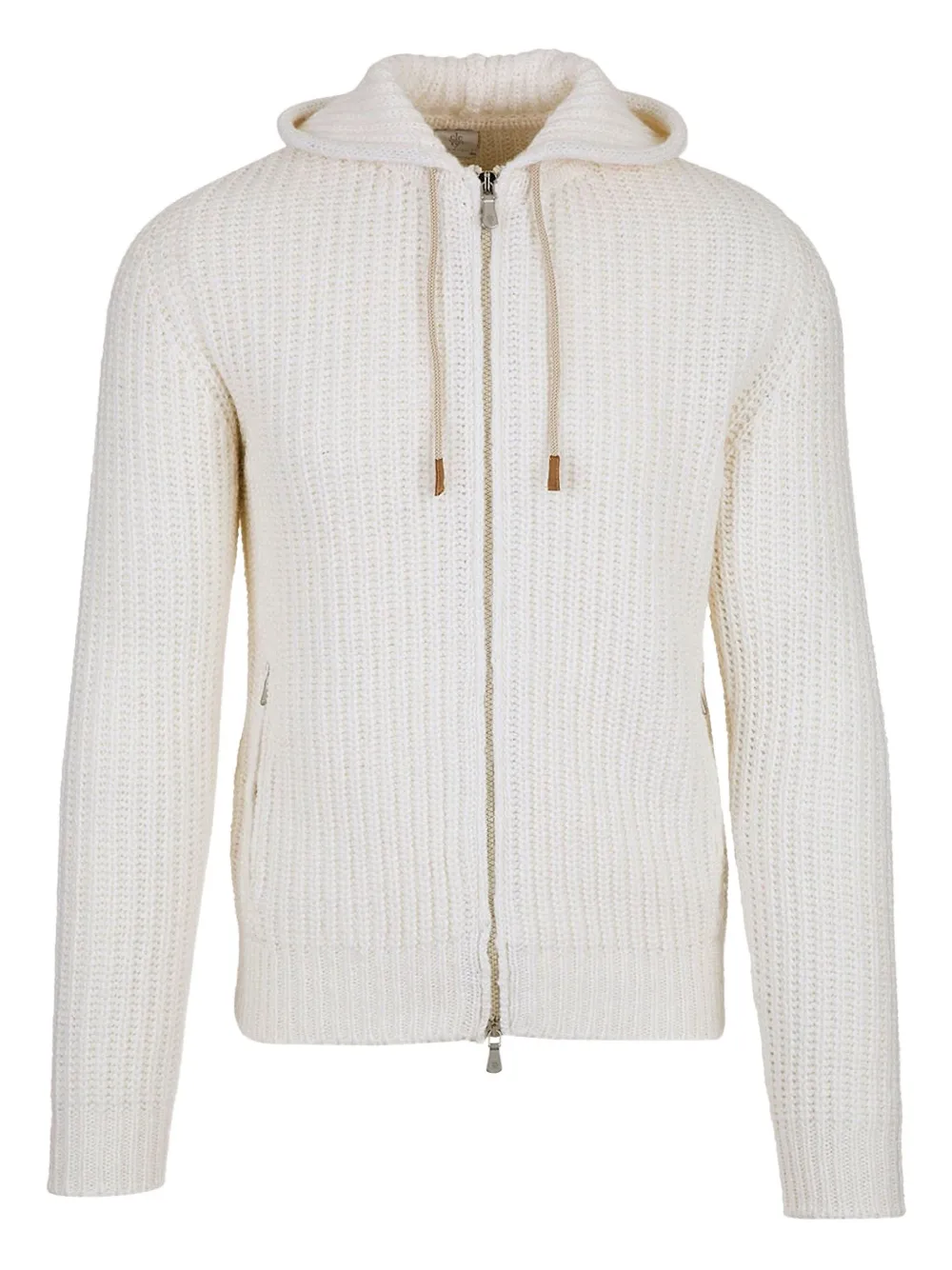 

Трикотажное худи на молнии Eleventy, белый