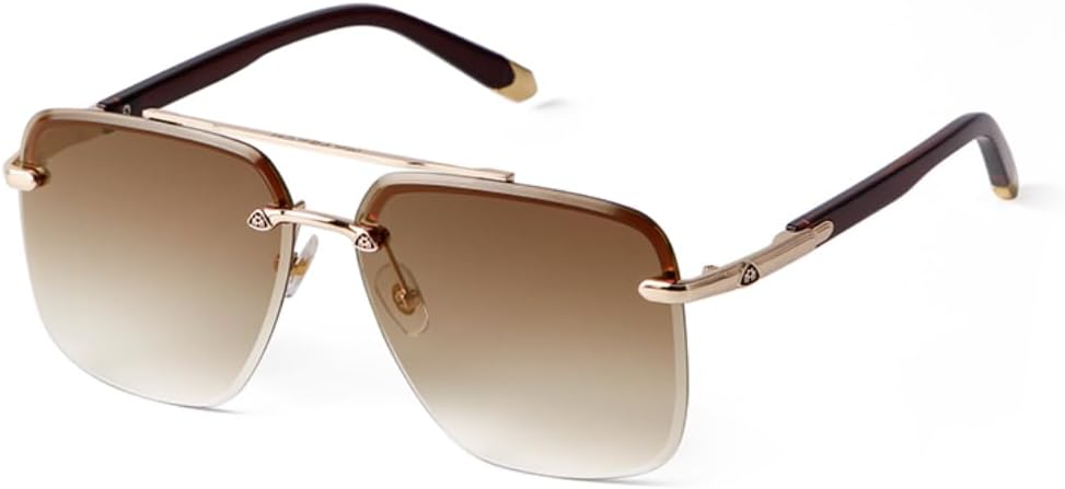 

Солнцезащитные очки с защитой UV400 | Большие металлические коричневые очки в стиле 90-х с двойной перемычкой | для женщин и мужчин, для занятий спортом на открытом воздухе и вождения DSVIGF, 03