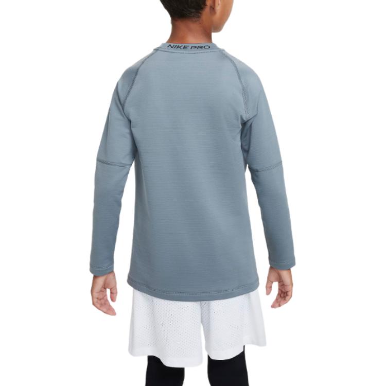 Футболка детская Dri FIT с длинным рукавом для тренировок Дымчато-серый Kids' Nike — фото 3