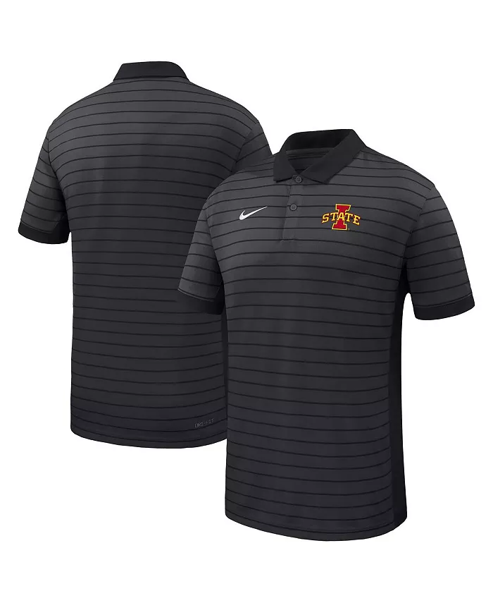 

Мужская черная поло Iowa State Cyclones 2025 Early Season Coaches Sideline Victory Stripe Performance Nike