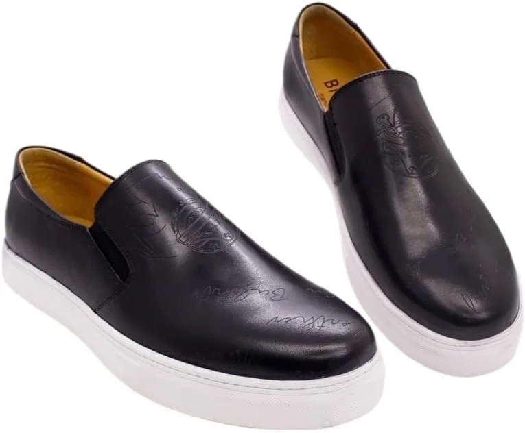 Туфли кожаные повседневные Slip-On Black DHFIRUFSHLO