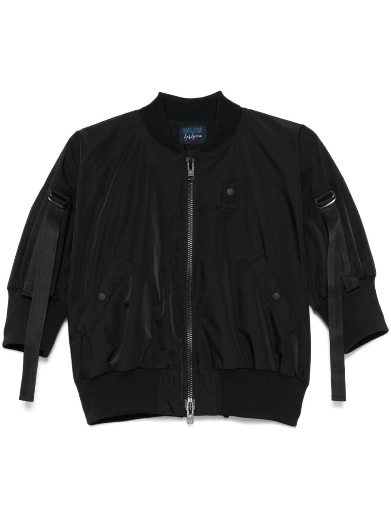 

Yohji Yamamoto бомбер с короткими рукавами, черный