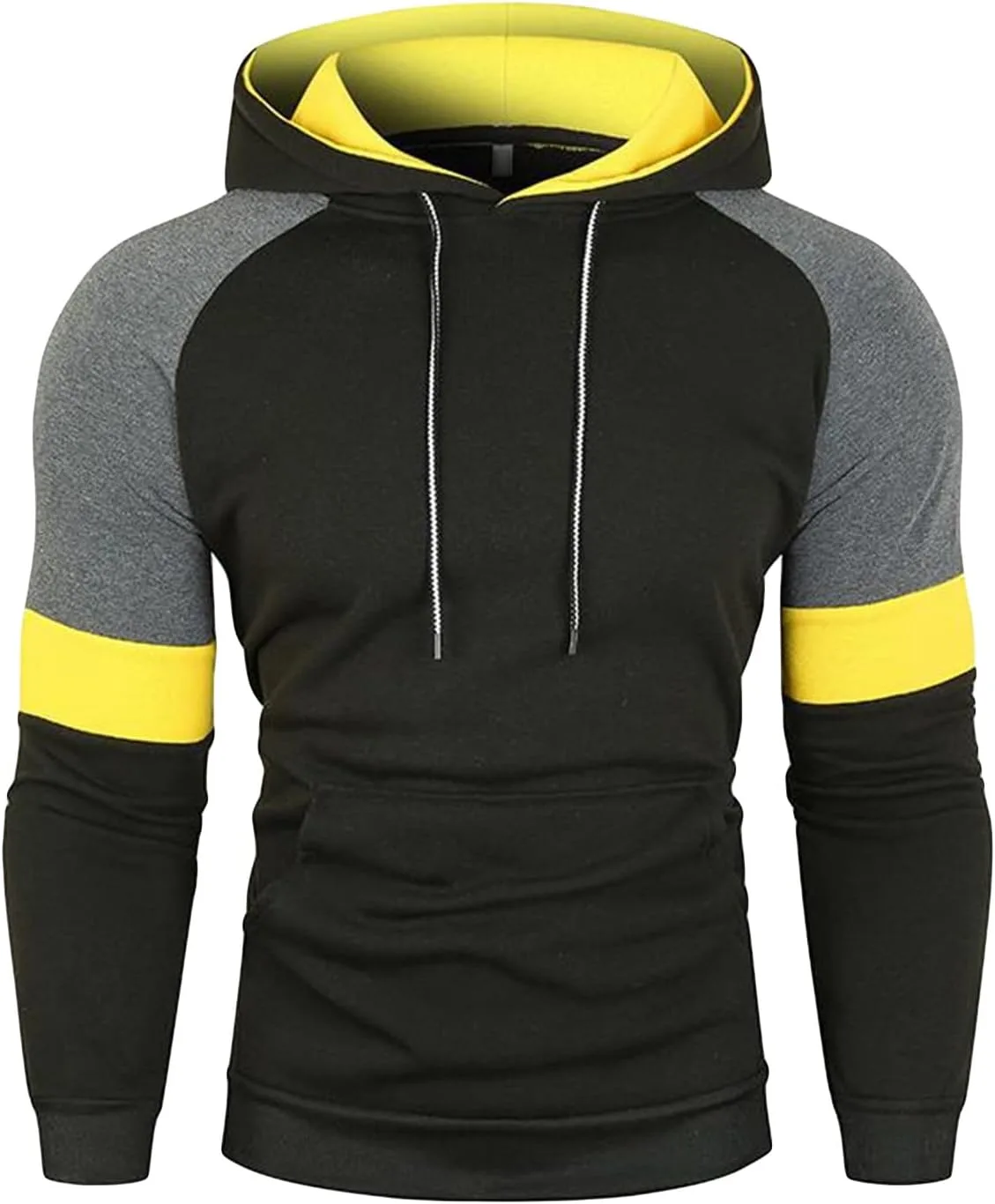 

Толстовка с капюшоном Casual для мужчин, Color Block, с карманом JEsilunmaMY