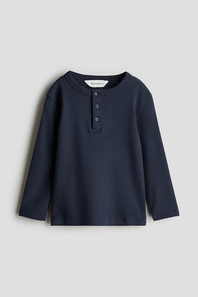 

Хенли рубашка из хлопка H&M, синий