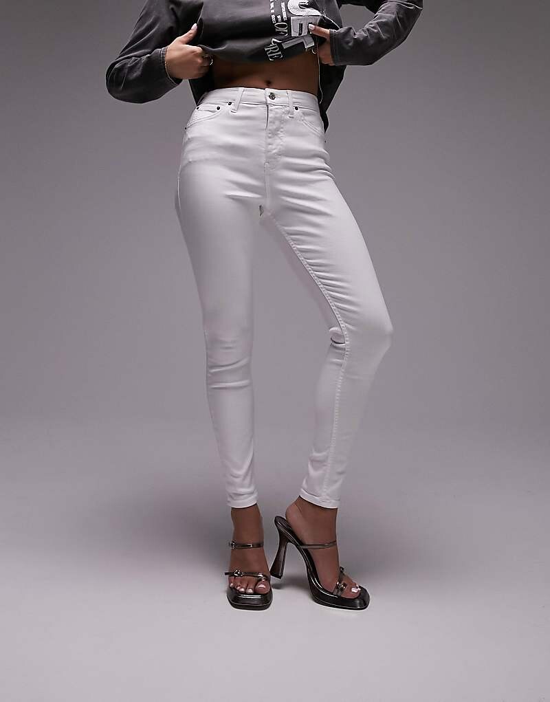 

Белые джинсы с высокой посадкой Topshop Hourglass Jamie