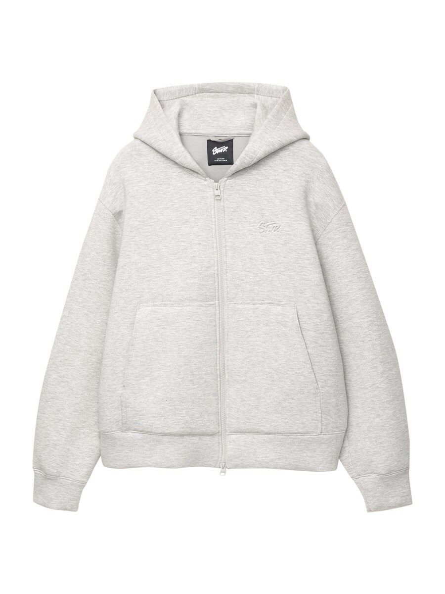 

Толстовка с капюшоном на молнии Pull&Bear STWD, Mottled Grey