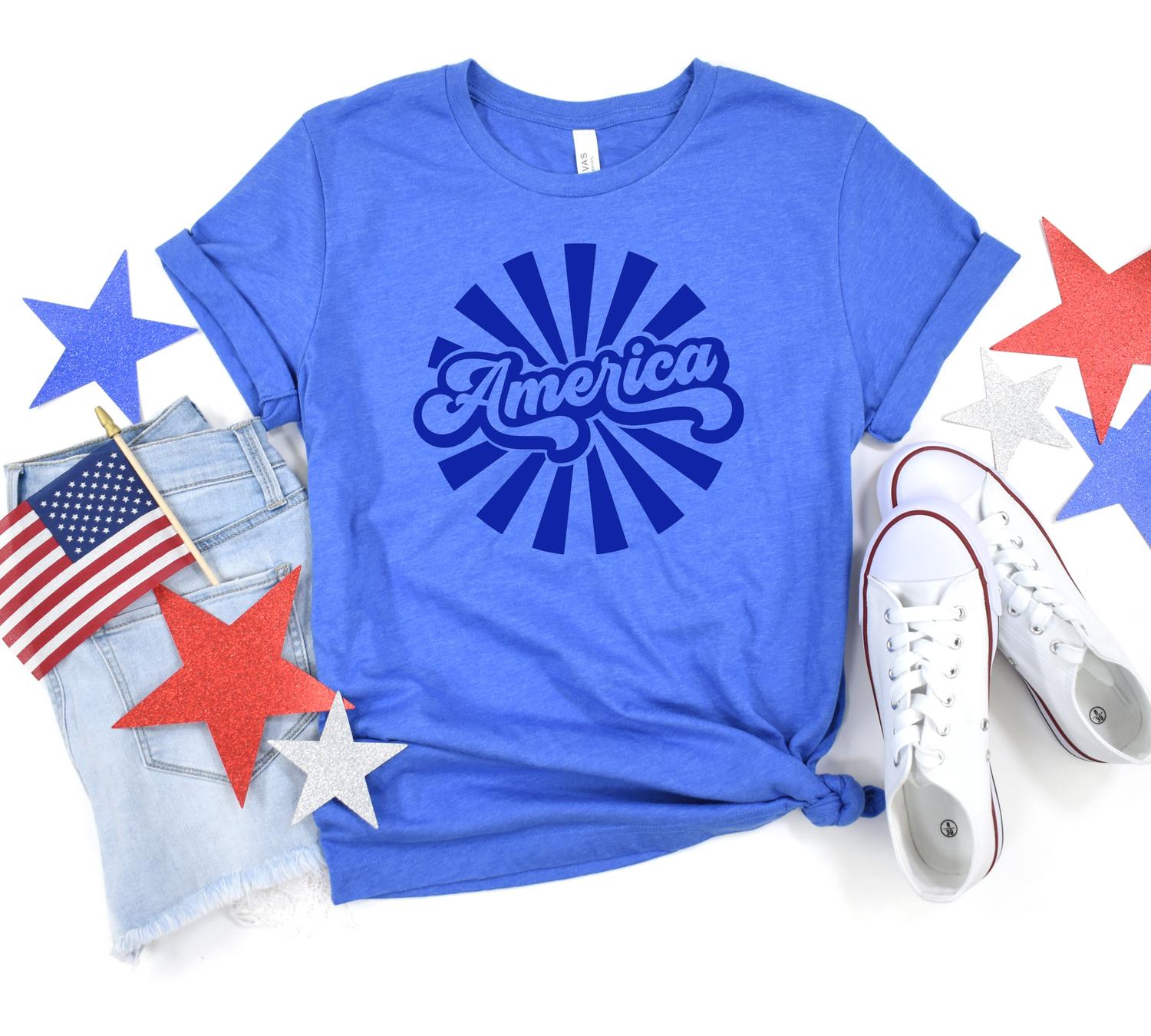 

Футболка с рисунком Retro America синего цвета 123 Amore