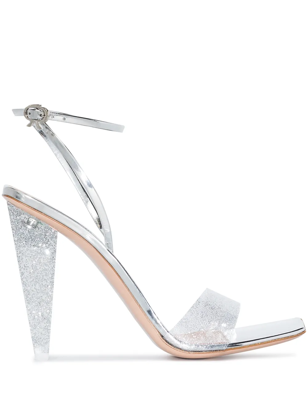 Босоножки Odyssey с блестками Gianvito Rossi, серебяный
