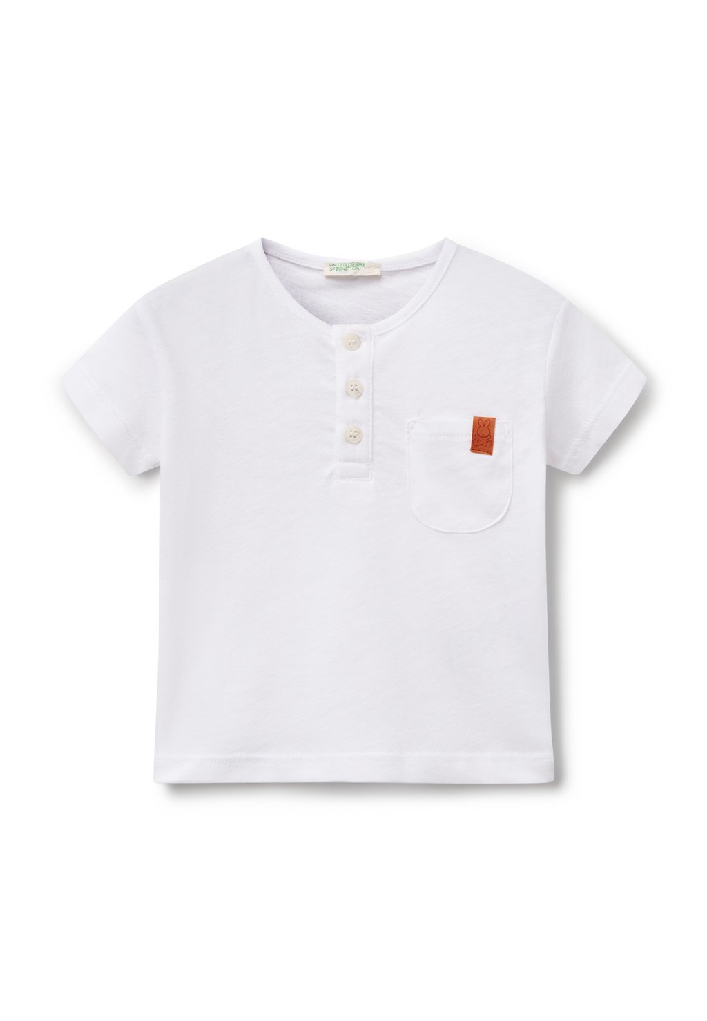 

Базовая футболка WITH HENLEY NECK , United Colors of Benetton, белый