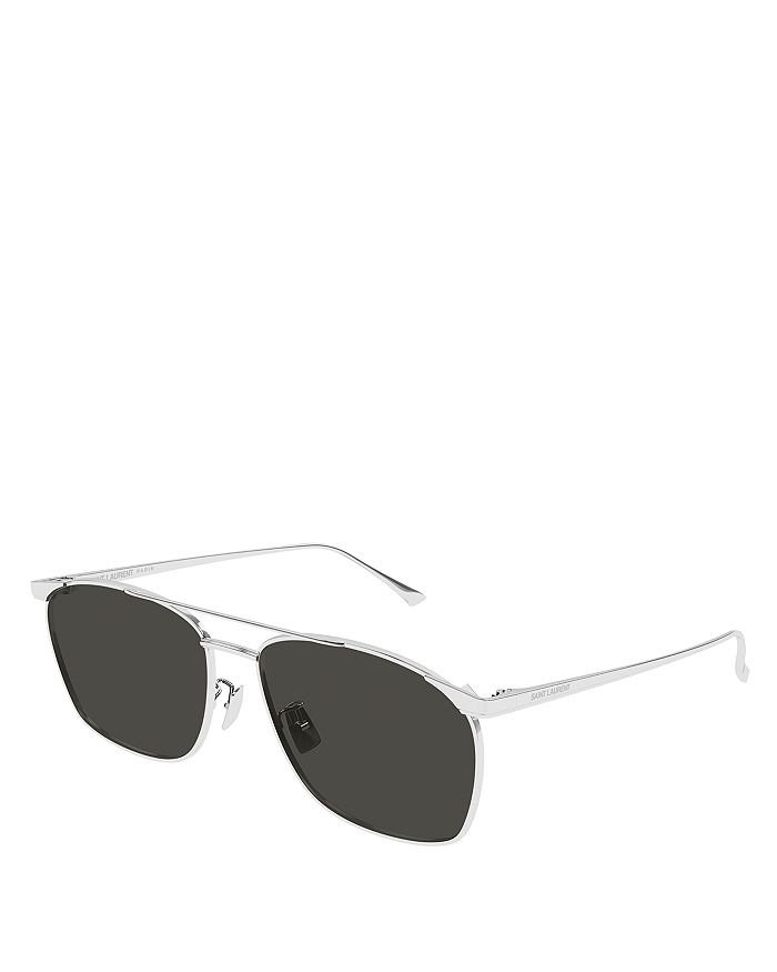 

Солнцезащитные очки Vincent Navigator, 57 мм Saint Laurent, серебряный