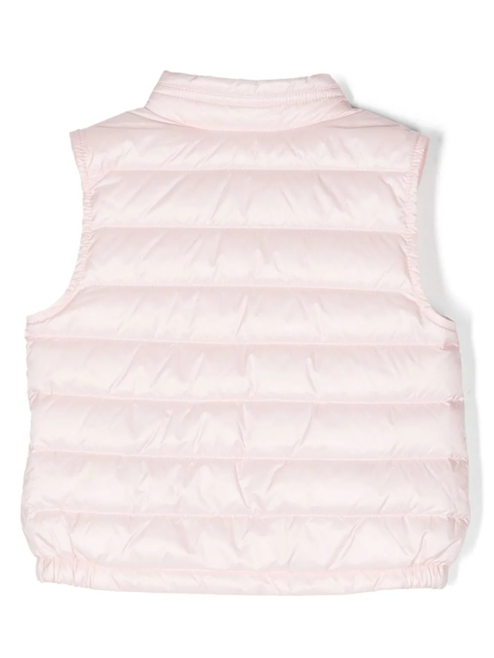 Дутый жилет с нашивкой-логотипом Moncler Enfant, розовый — фото 2