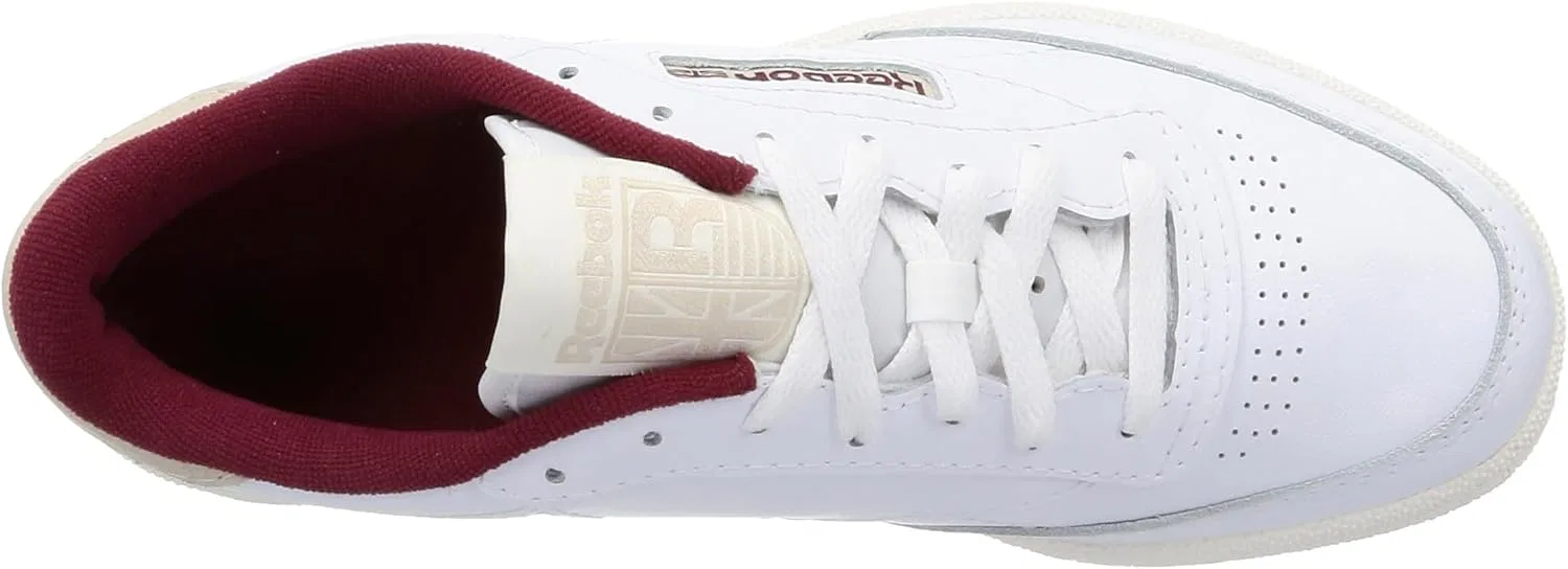 Кроссовки Reebok Club C 85 унисекс, Ftwr White Stucco Classic Maroon F23 — фото 3