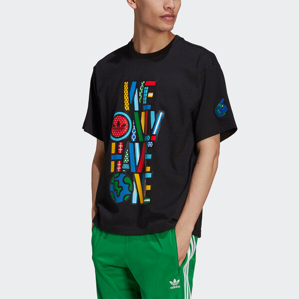 Футболка originals artist tee ss colours letter printing causual sports male black Adidas, черный — фото 2