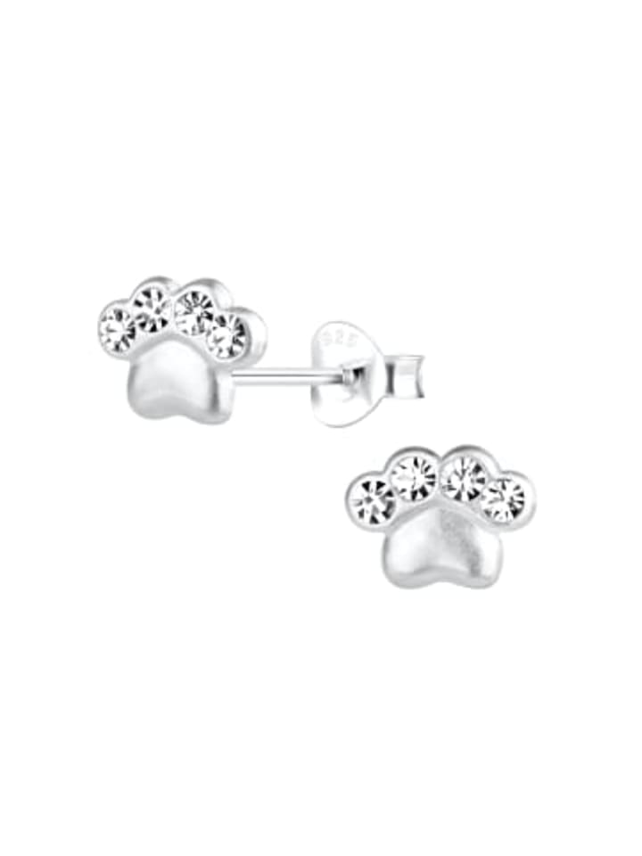 

Alexander York Серьги-гвоздики в виде отпечатков лап с кристаллами, серебро 925 пробы, комплект из 2 штук