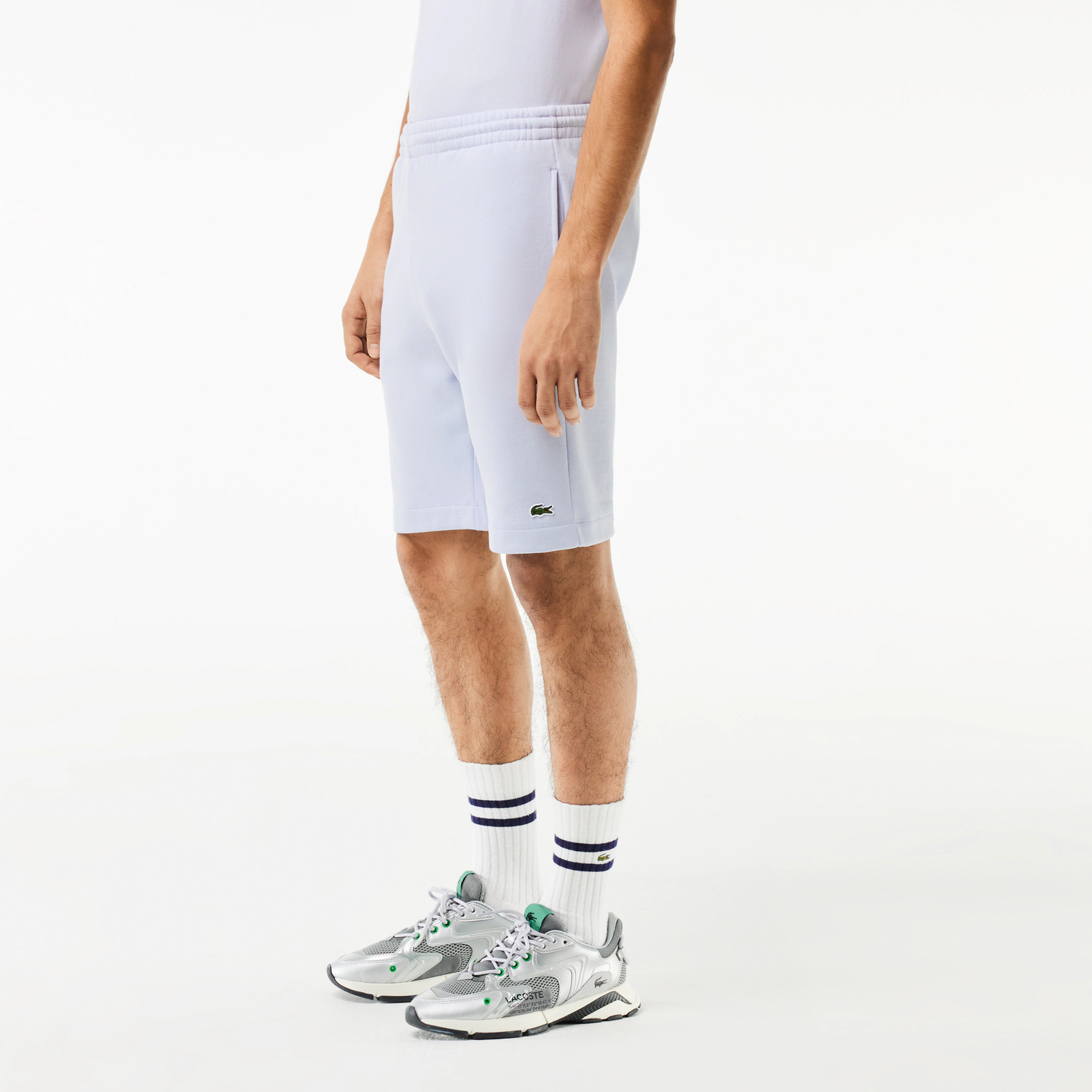 Шорты из флиса с аппликацией логотипа LACOSTE, синий — фото 4