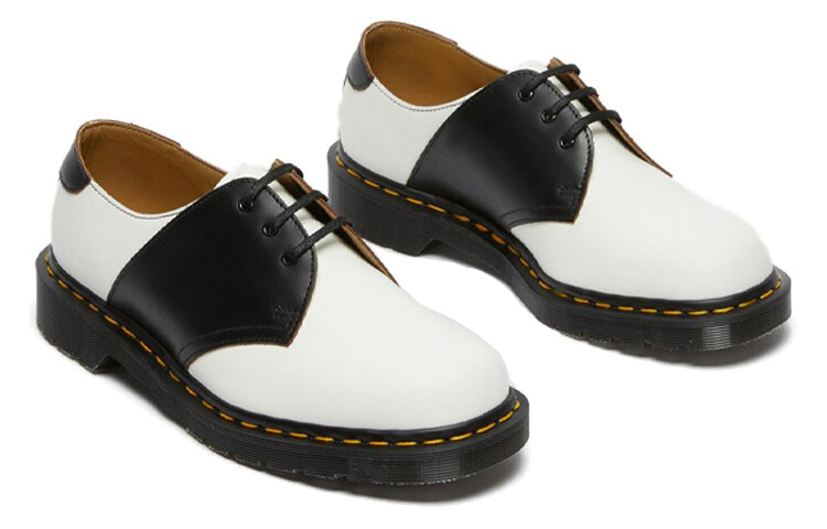 1461 Женские повседневные туфли унисекс с низким верхом, белые/черные Dr.Martens — фото 4