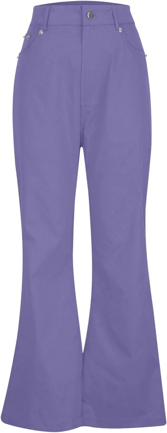 Джинсы клеш Women's High Waisted Flare Jeans фиолетовый — фото 4