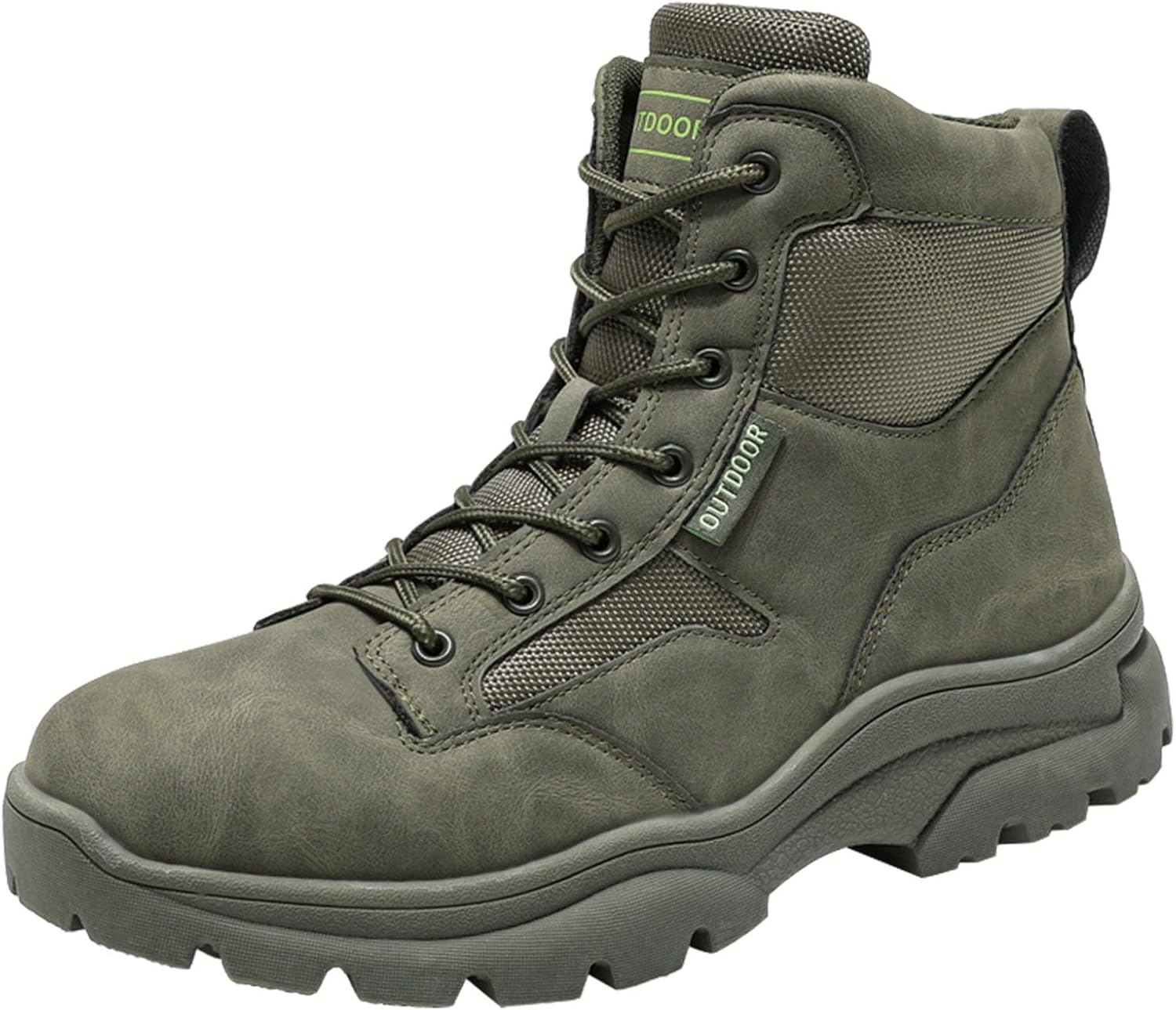 

Мужские тактические ботинки Zivopah 15 см, легкие походные кожаные мотоциклетные боевые ботинки, зеленый