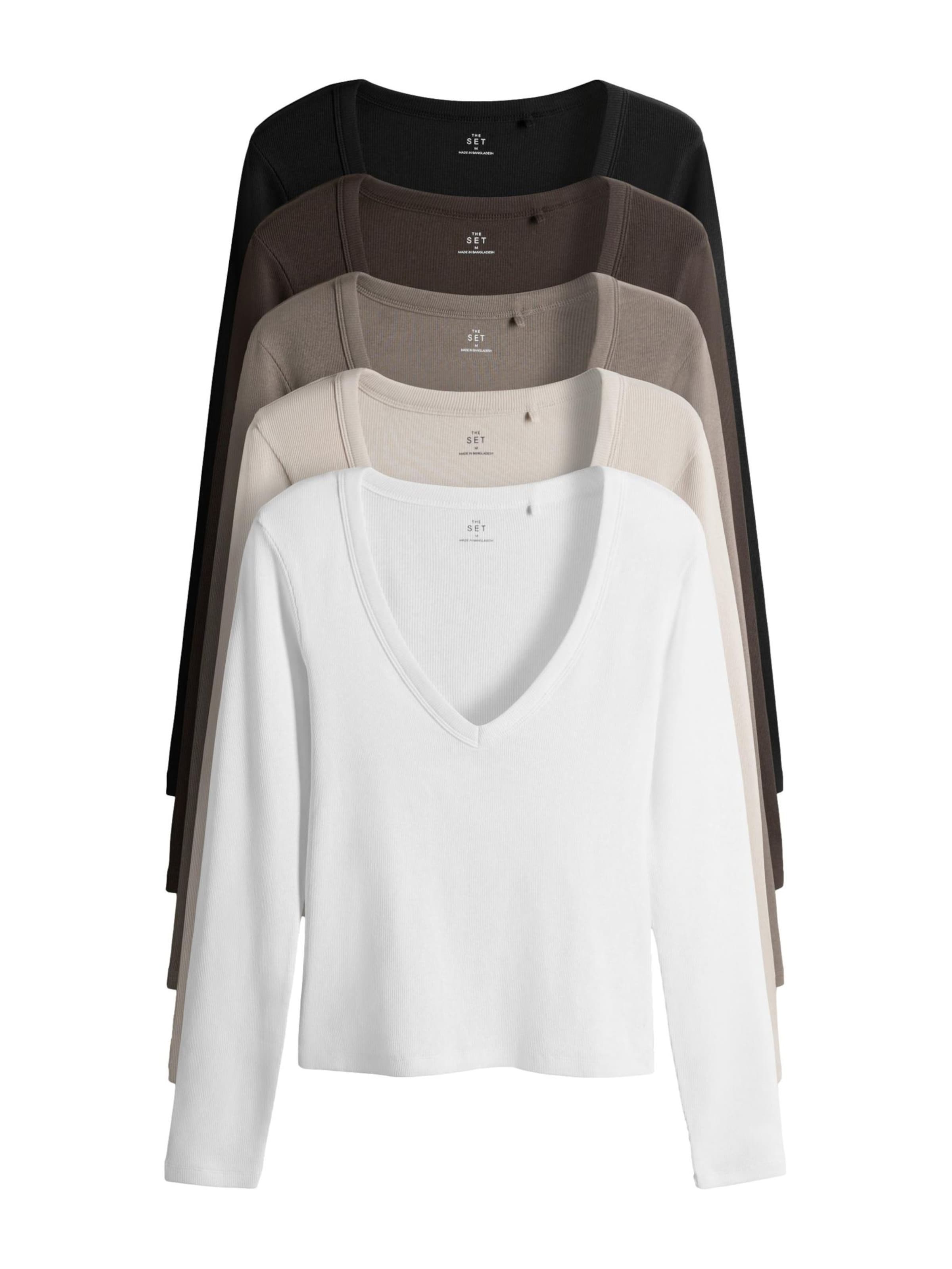 

The Set Лонгслив в цветах Nude, Chocolate, Taupe, Black, White