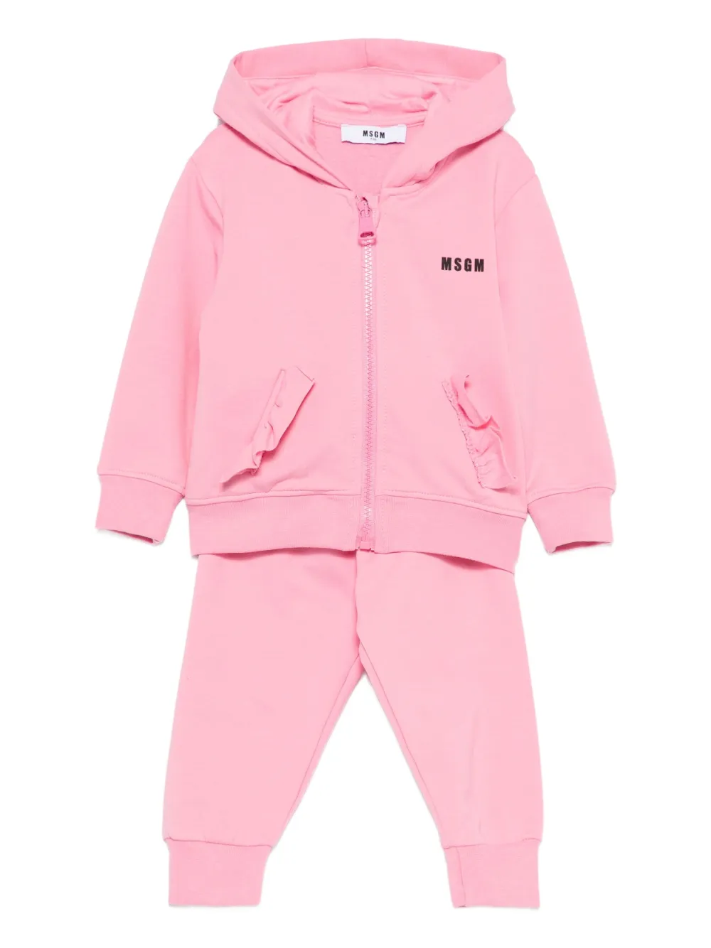 

Спортивный костюм с оборками и логотипом Msgm Kids, розовый