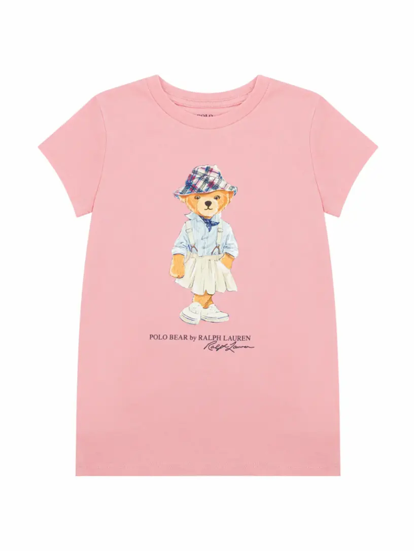 

Хлопковая футболка Polo Bear Ralph Lauren, розовый