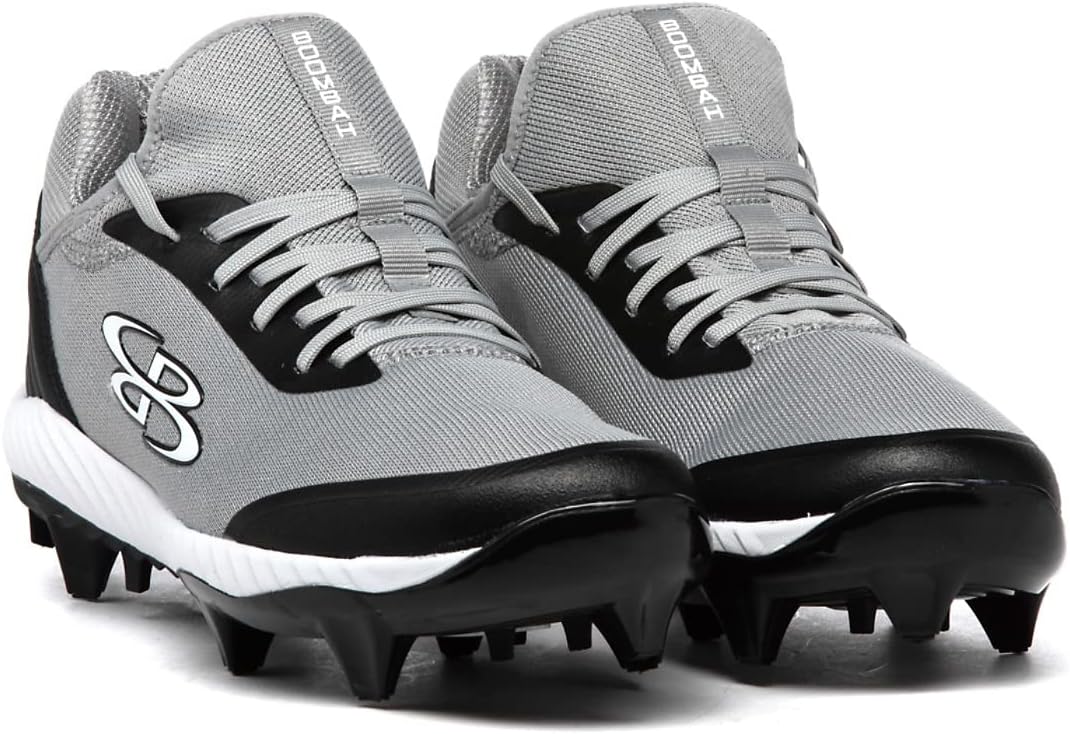Мужские бутсы Boombah Raptor с формованными шипами - несколько вариантов цвета - разные размеры, белый/черный/серый — фото 4