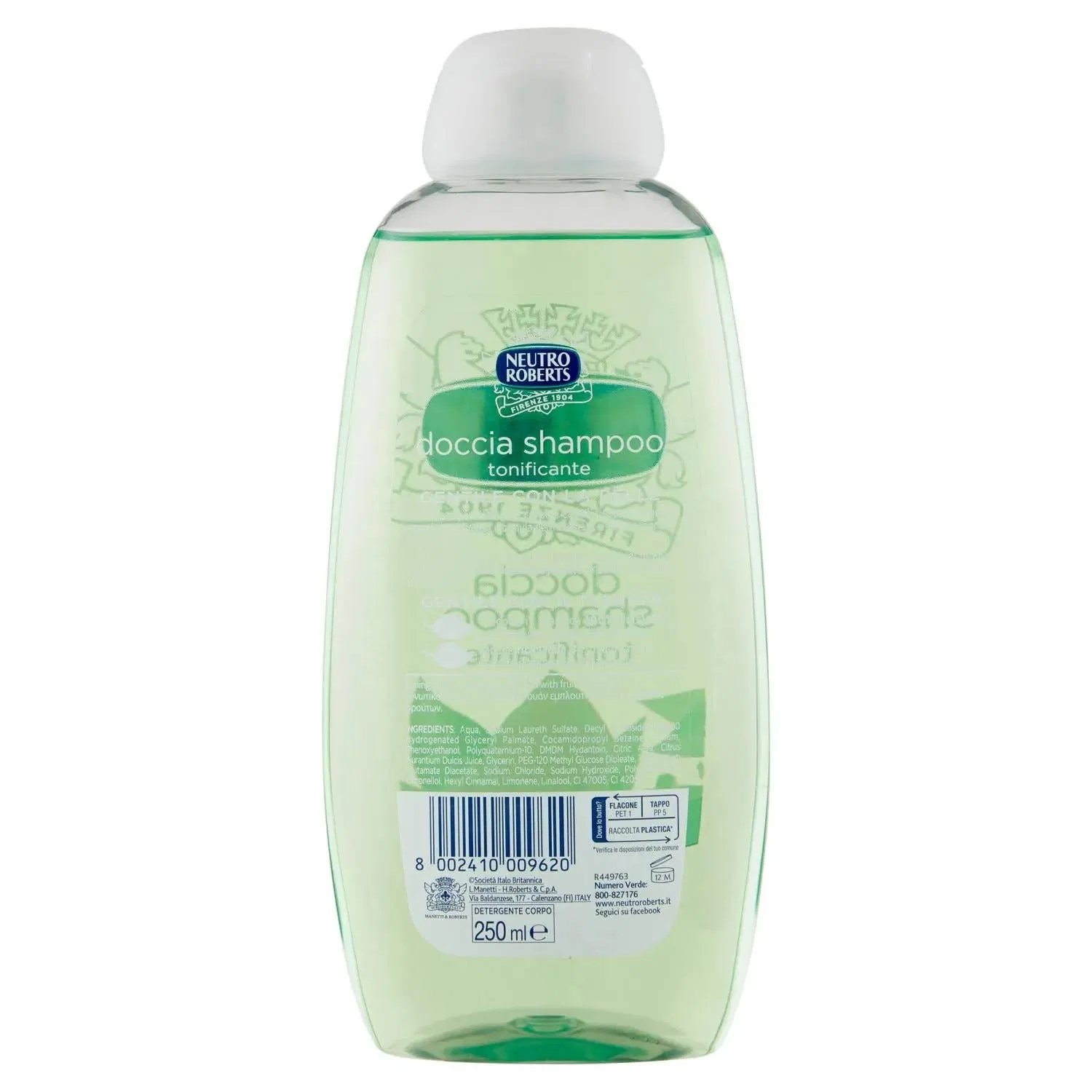 Тонизирующий шампунь-гель для душа «Doccia Shampoo Tonificante» от Neutro Roberts Beni Culinari — фото 2