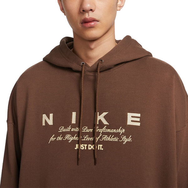 Толстовка club hoodie 'brown' Nike, коричневый — фото 3