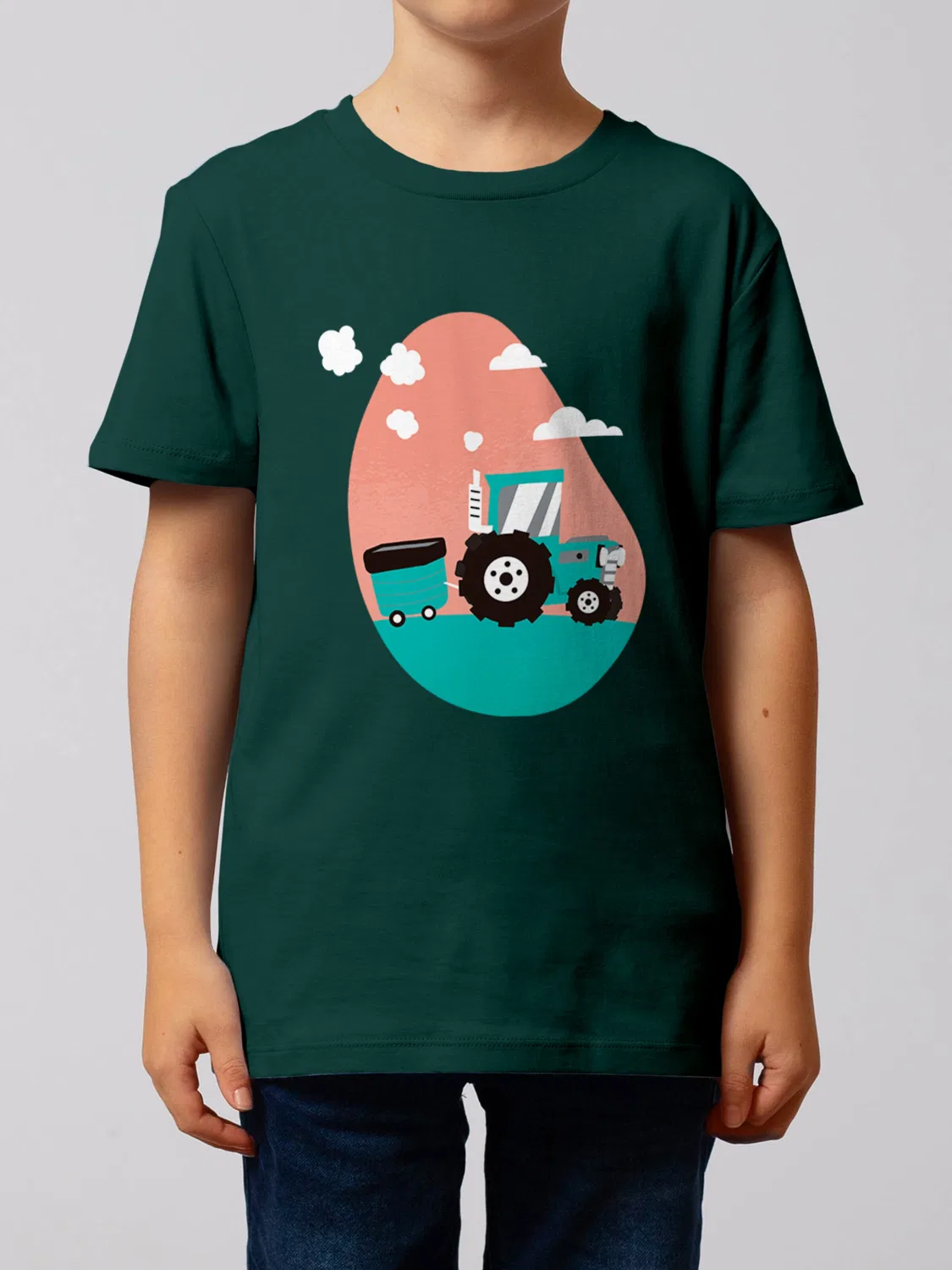 Футболка 'Traktor' Watabout.Kids, Dark Green — фото 2