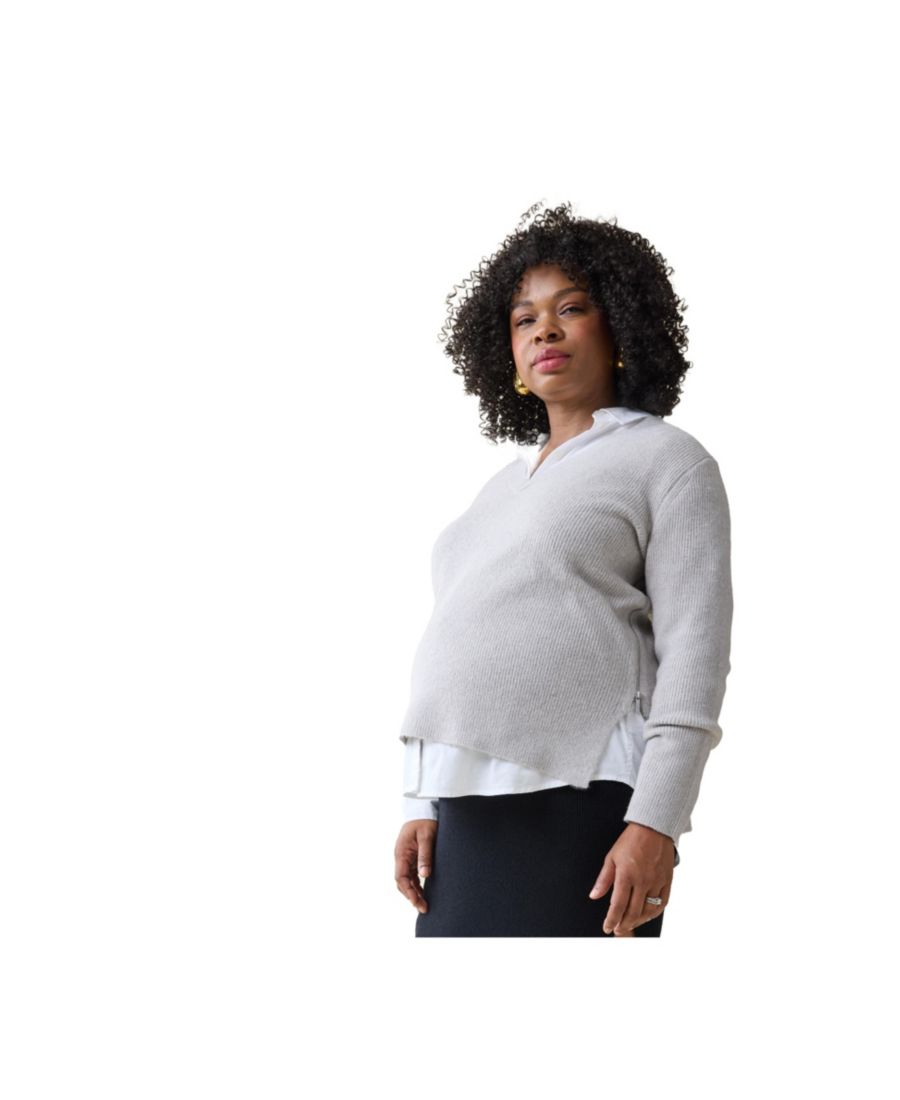 

Свитер для кормления с боковой молнией от Ingrid + Isabel для беременных Ingrid + Isabel, Light gray