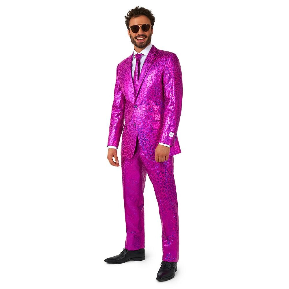 

Мужские брюки OppoКостюмы Slim-Fit, новинка, комплект из костюма и галстука OppoSuits, розовый