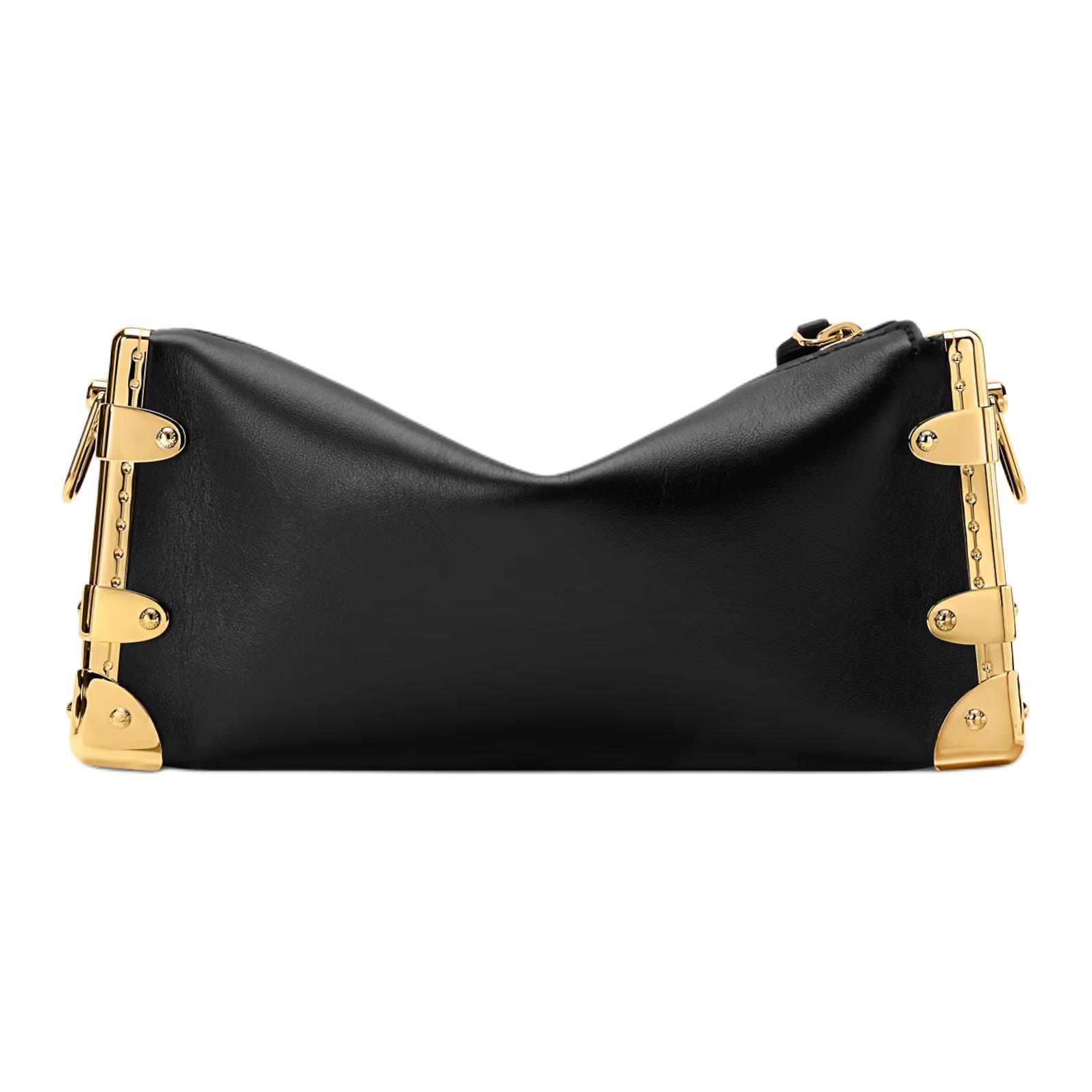LOUIS VUITTON Сумка через плечо женская черная Slim Trunk Cow Leather Portable Crossbody Bag — фото 3