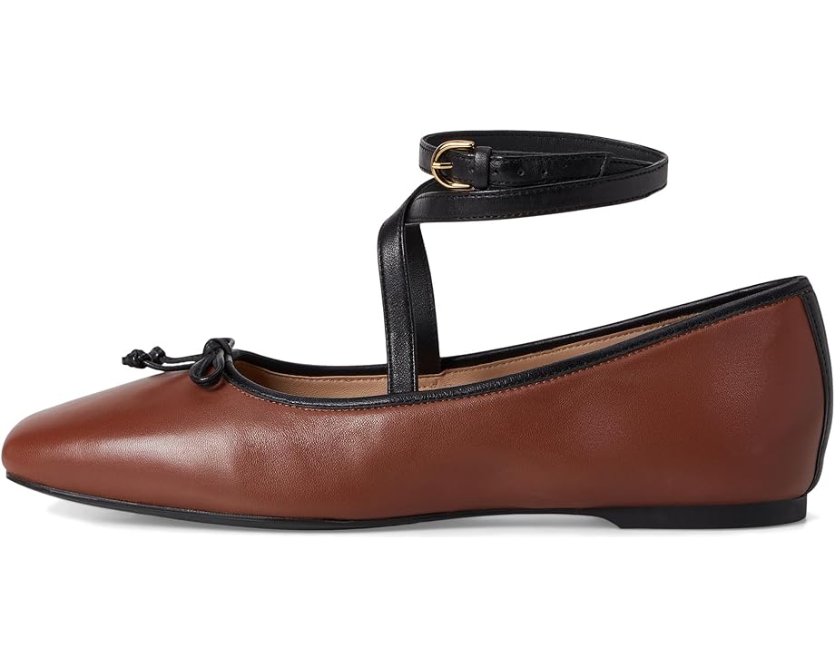 Балетки Cole Haan Nicolette Ankle Strap Ballets, цвет Dark Cuoio Leather/Black Leather — фото 4