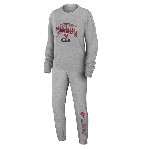 

Женский трикотажный комплект для сна heather gray tampa bay buccaneers с длинным рукавом Wear By Erin Andrews
