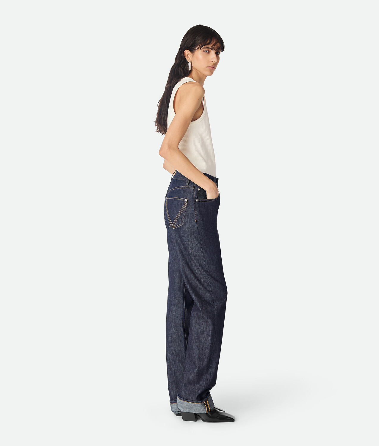 Indigo straight jeans BOTTEGA VENETA, индиго — фото 2
