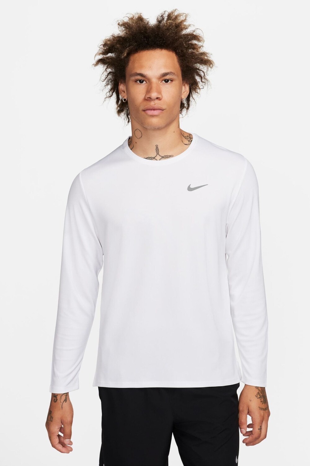 

Футболка для бега Dri Fit UV Miler с длинными рукавами Nike, белый