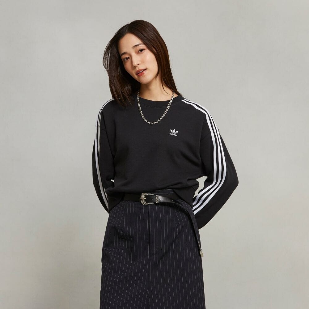 

Толстовка Adidas 3-Stripes Crewneck Sweatshirt, черный