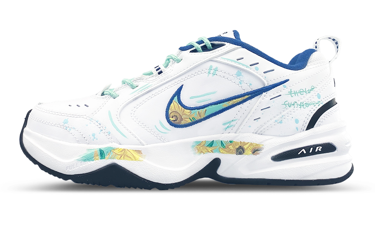 

Nike Эйр Монарк 4 с поддержкой, влагоотводящие, низкие, массивные кроссовки унисекс бело-зелено-голубые, цвет White Green Blue