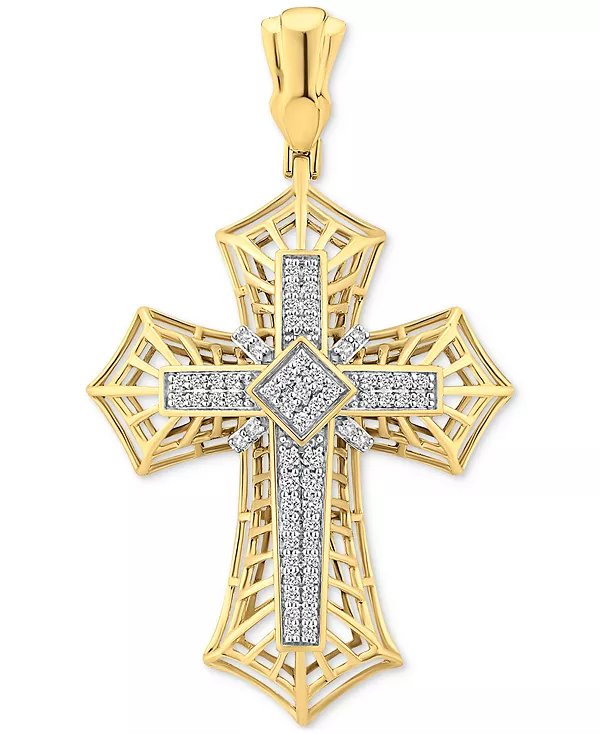 

Мужской кулон с ажурным бриллиантовым крестом (1 карат) из 10-каратного золота Macy'S, gold