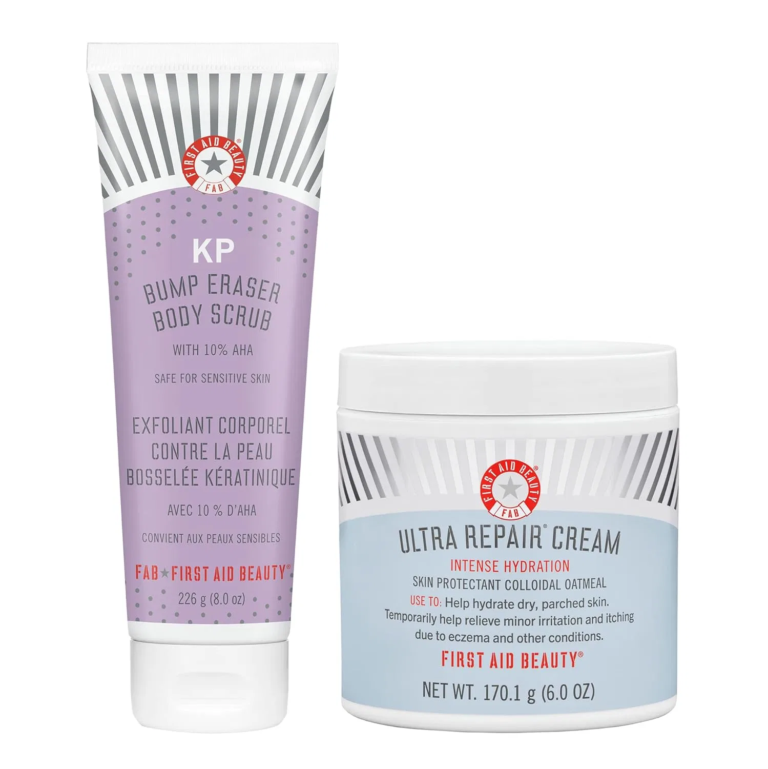 Набор First Aid Beauty: скраб для тела KP Bump Eraser и крем Ultra Repair Cream First Aid Beauty