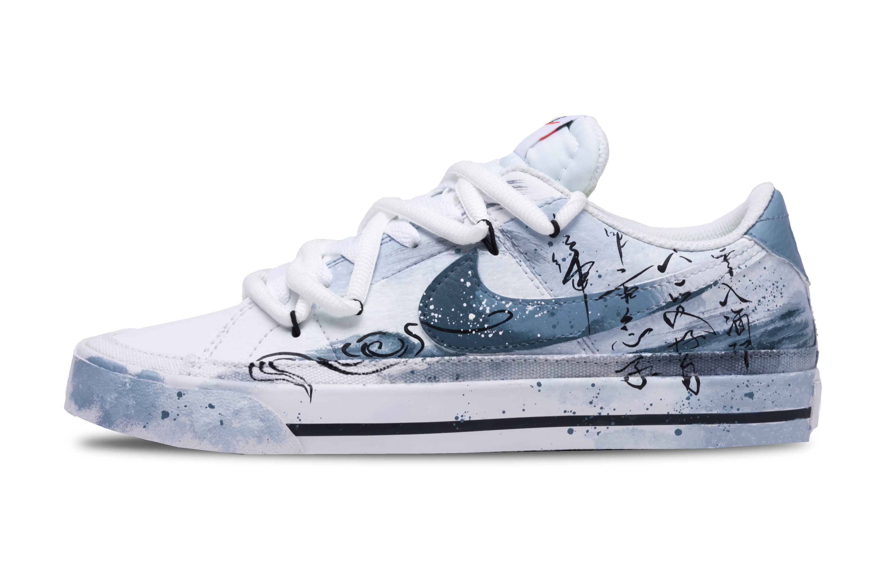 

Nike Кроссовки Court Legacy Ink Fragrance And Brush Rhythm с антискользящим покрытием, износостойкие, низкие, для скейтбординга, мужские, сине-белые