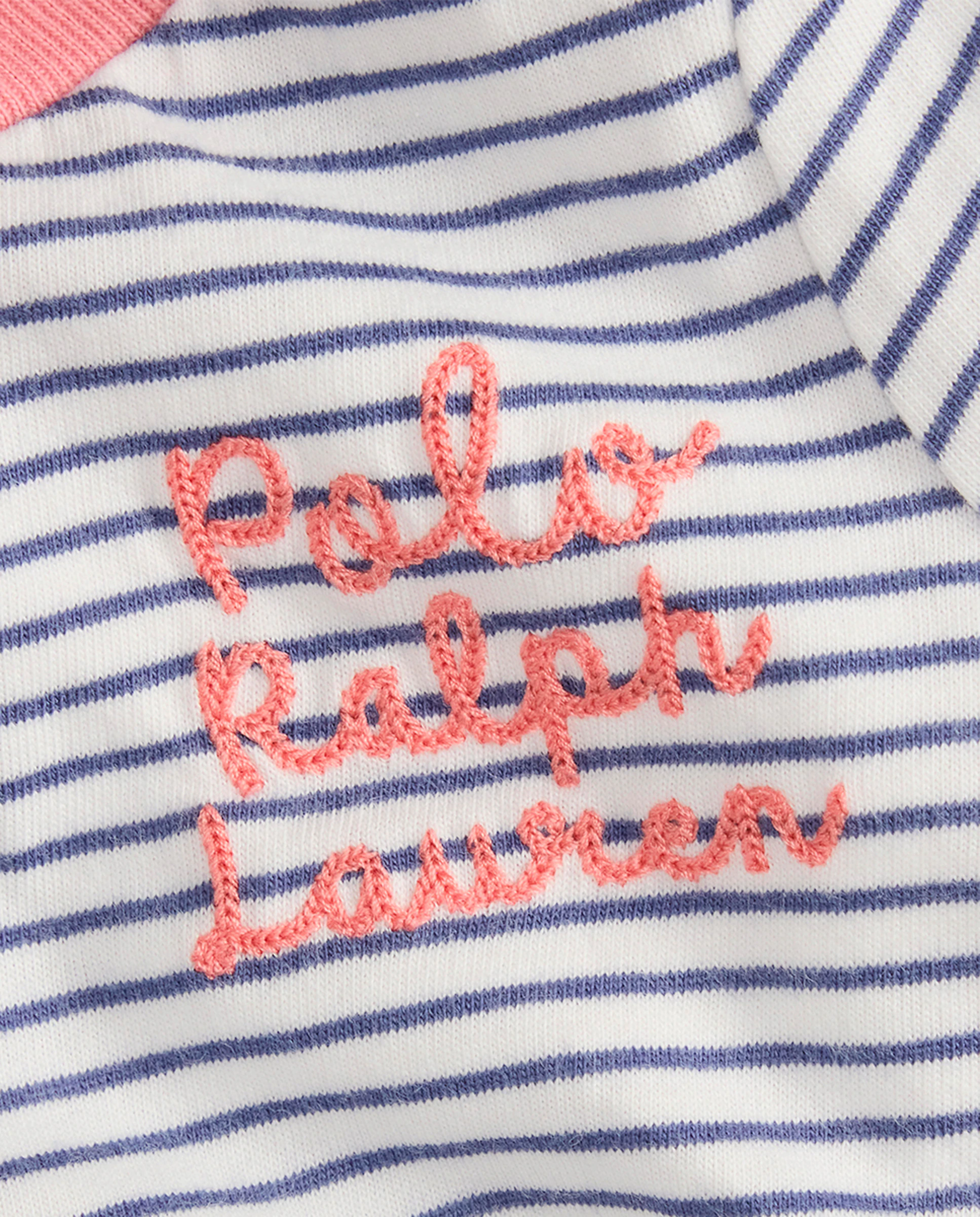 

Детская хлопковая пижама для девочки с логотипом Polo Ralph Lauren, темно-синий