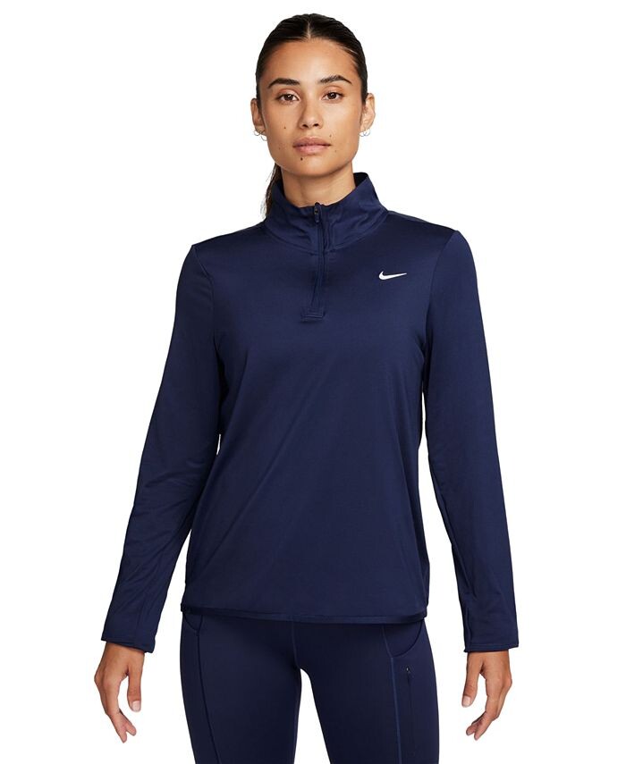 

Женская беговая футболка Dri-FIT Swift Element UV с молнией 1/2 Nike, синий