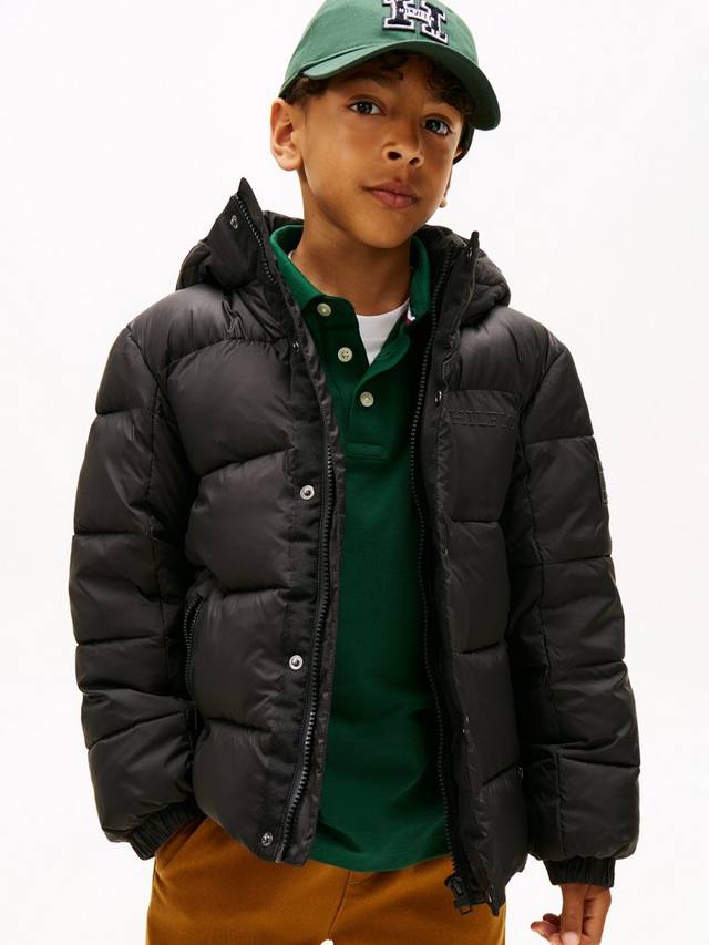 

Детское матовое и прозрачное тиснёное пальто Tommy Hilfiger, Black