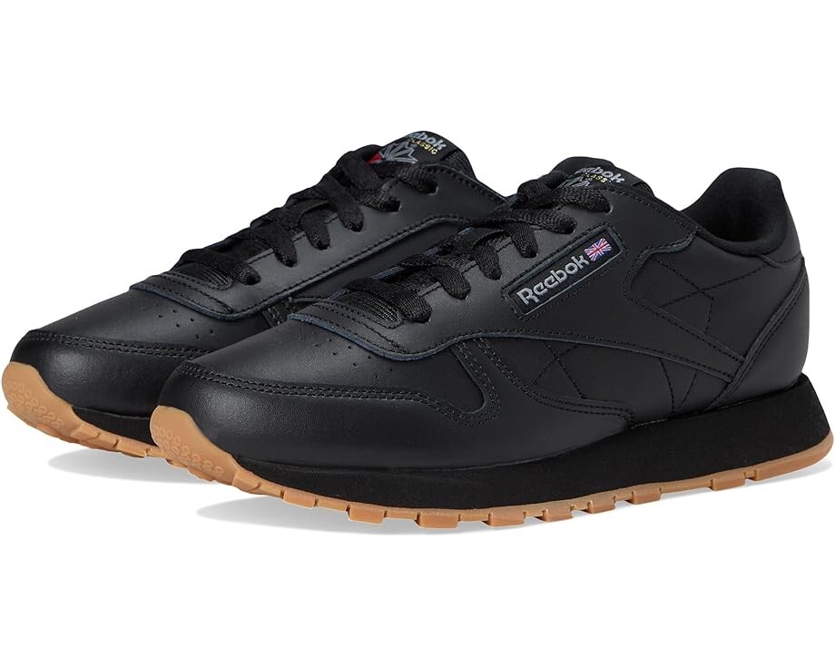 

Кроссовки Reebok Kids Classic Leather, цвет Black/Black/Gum