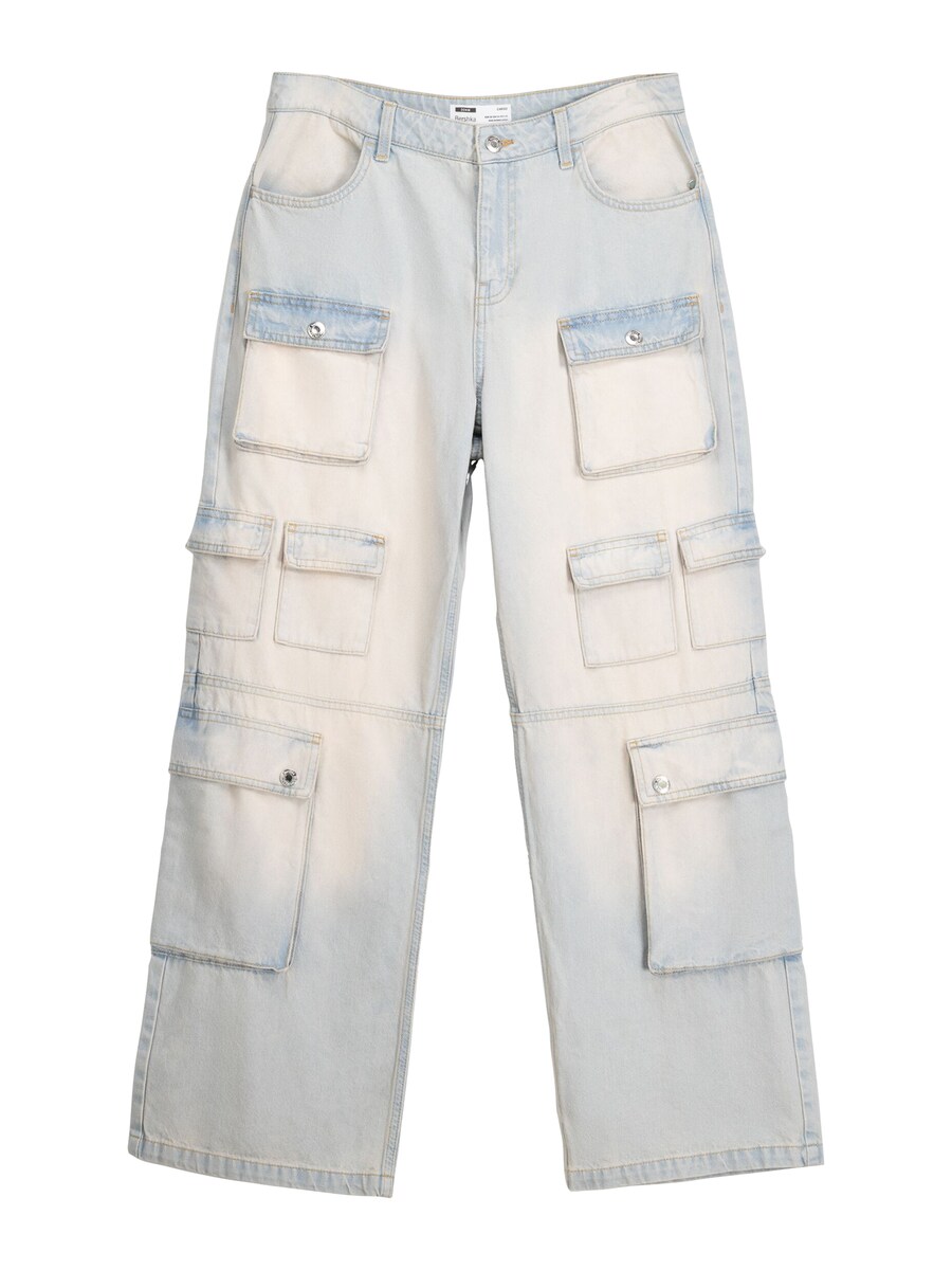 

Джинсы Bershka Wide leg Cargo Jeans, светло-синий