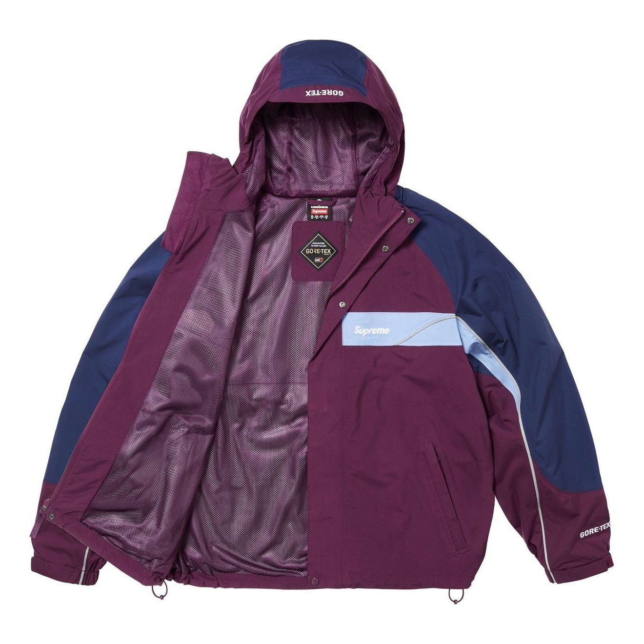 Куртка Supreme x Umbro GORE-TEX с капюшоном, темно-фиолетовая — фото 2