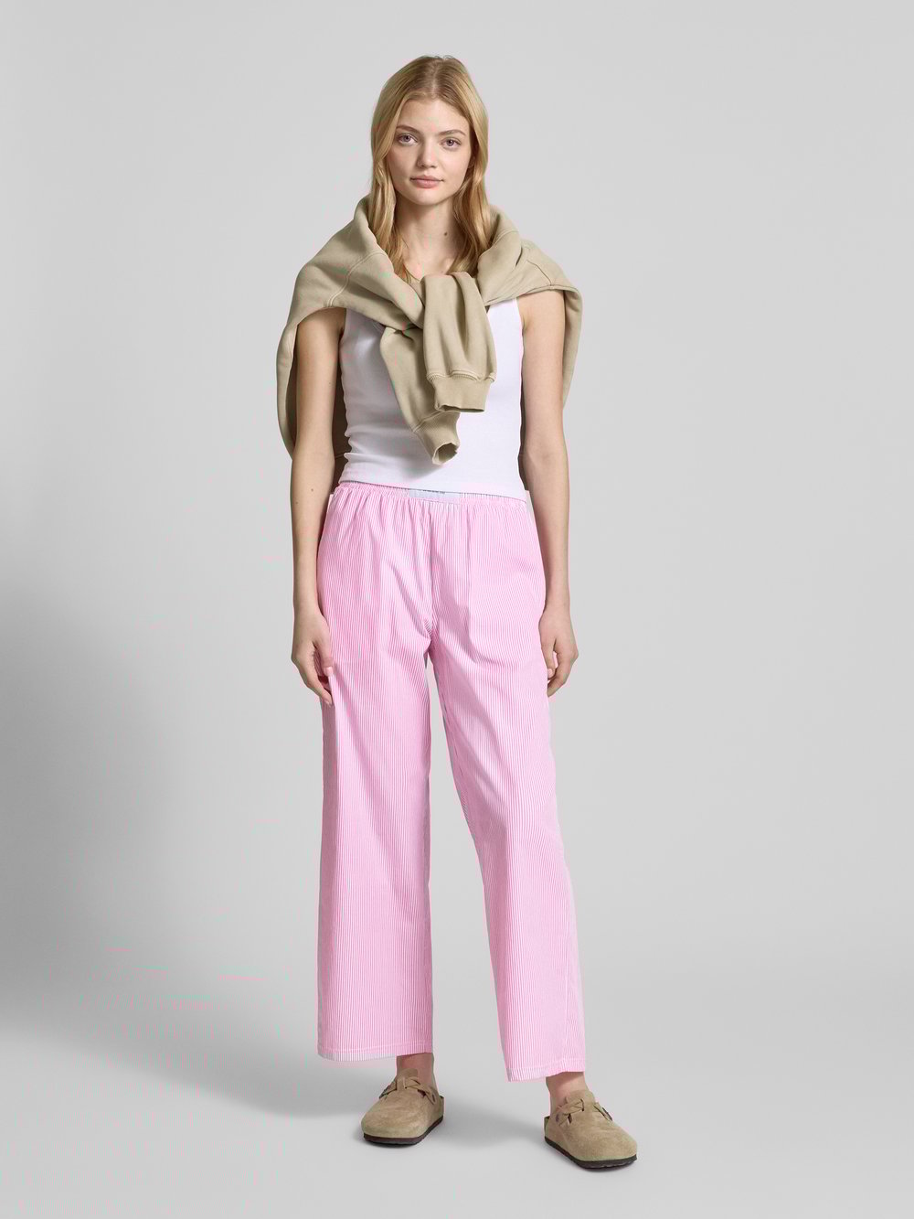 

Широкие пижамные брюки с карманами ANOTHER COTTON LAB, розовый