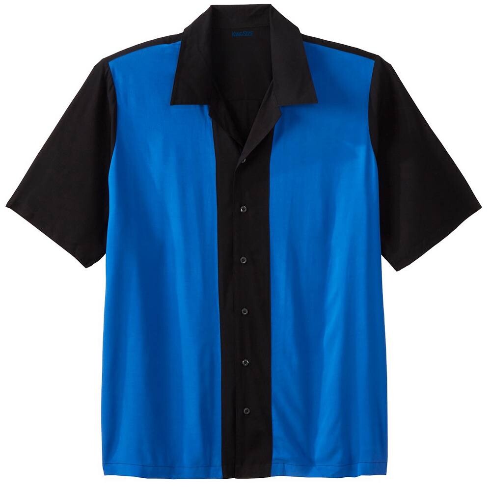 

Мужская рубашка Kingsize Big & Tall с цветными блоками KingSize, цвет Black Colorblock