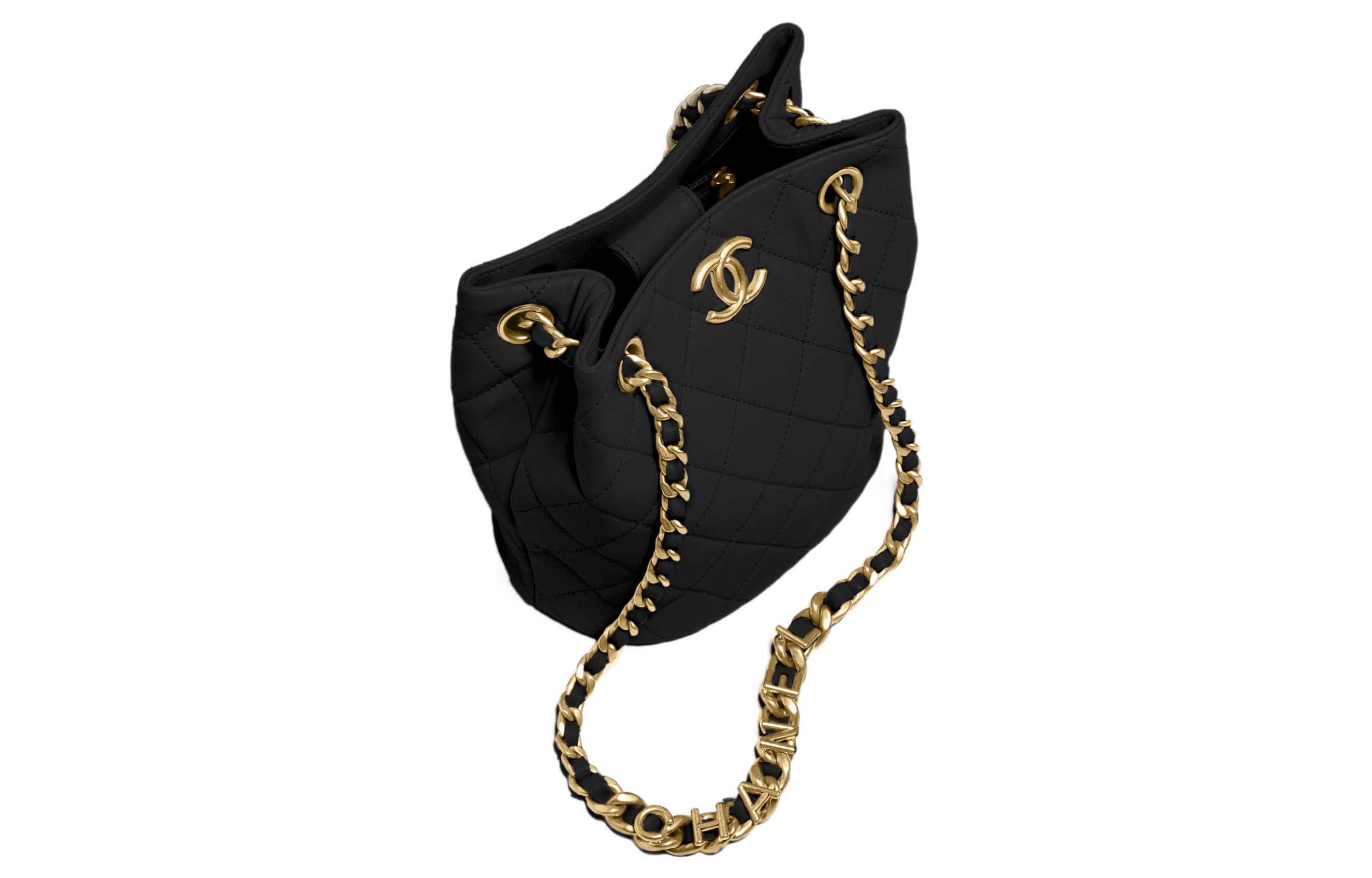 CHANEL Кожаная сумка-ведро, через плечо, кроссбоди Trumpets Women's Black — фото 3
